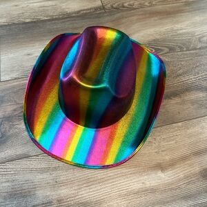 Rainbow rave cowboy hat
